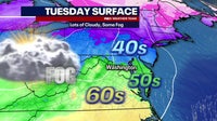 DC weather: Milder Tuesday with highs in the 50s; steady warmup into the weekend