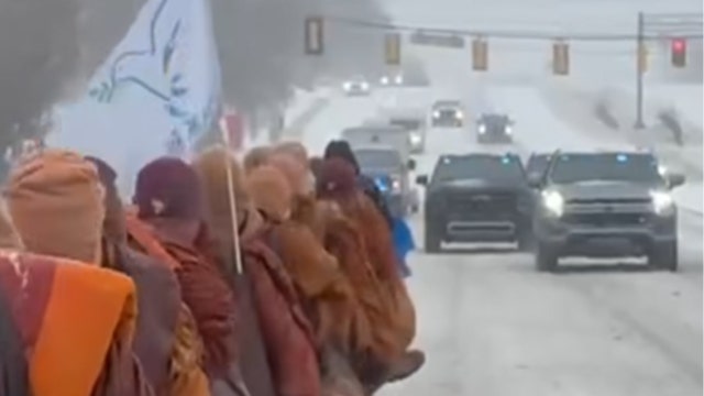 Buddhist monks braving arctic conditions near end of 2,300-mile ‘Walk for Peace’