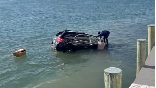 WATCH: Dramatic rescue caught on camera as SUV sinks in Virginia Beach