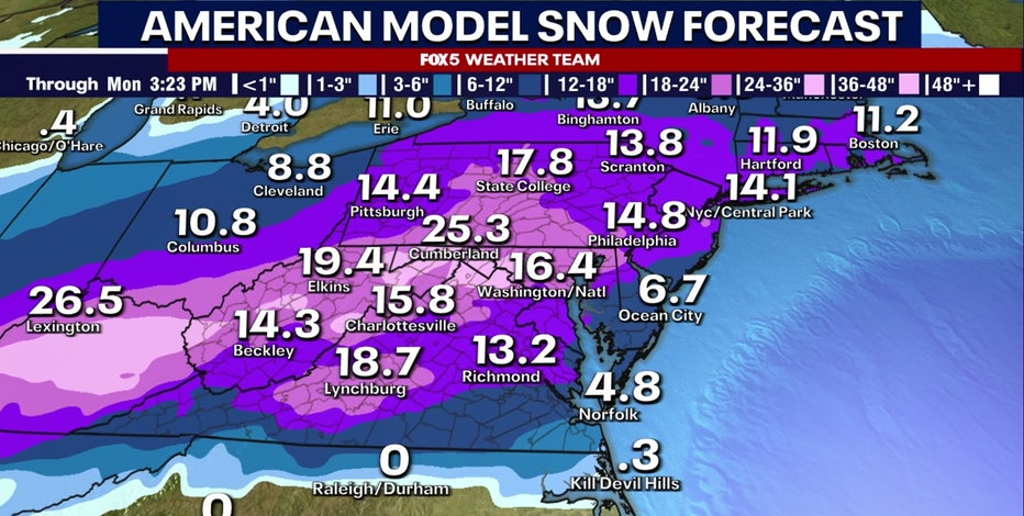 How much snow is expected on Sunday? Model potentials, forecast predictions point to major storm
