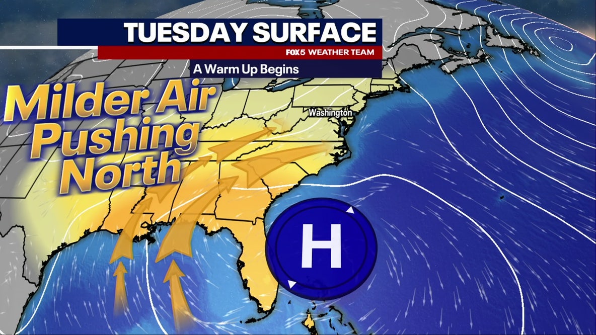 DC weather: Mild temperatures move in Tuesday; weekend wintry mix possible