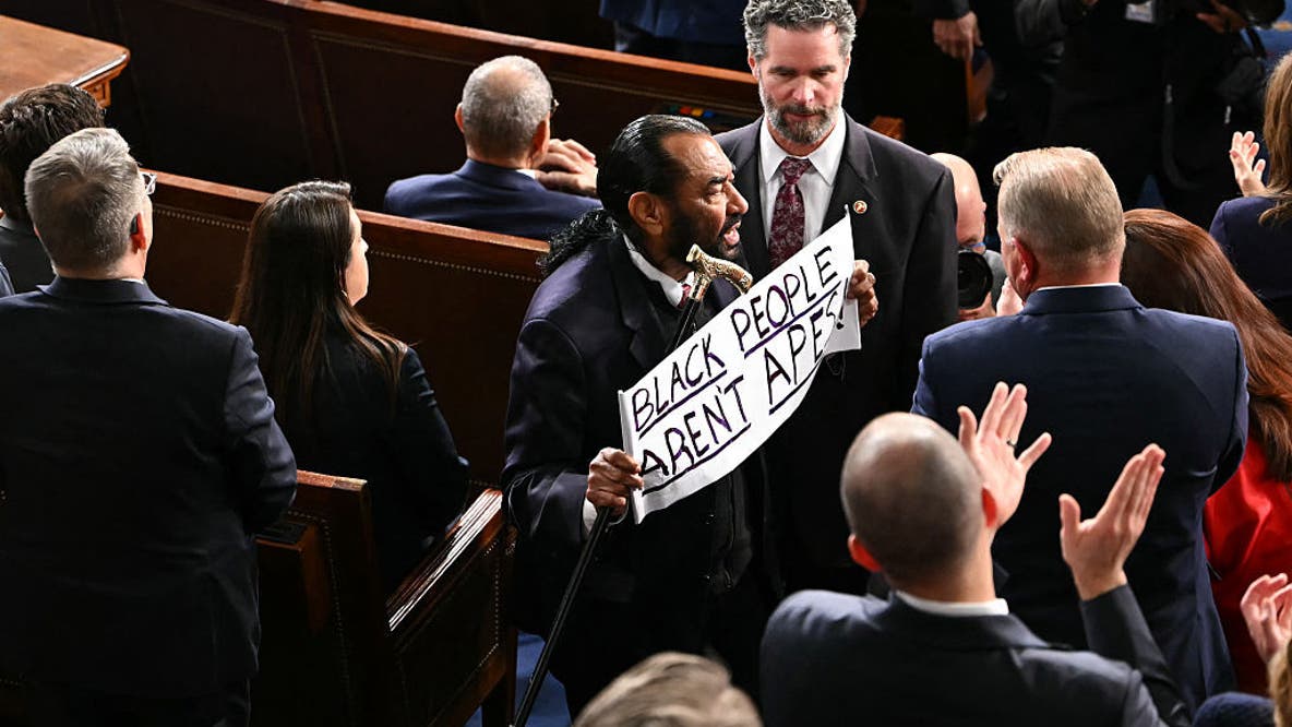 Democratic Rep. Al Green removed from State of the Union address holding sign: 'Black people aren't apes'