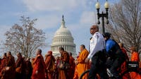 Buddhist monks meet members of Congress after 2,300-mile 'Walk for Peace'