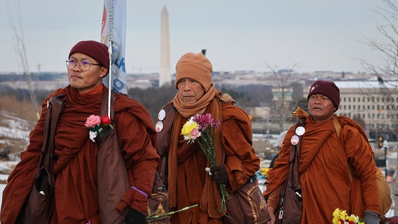 Monks 'Walk for Peace' reaches DC