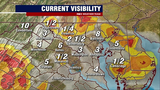 DC weather: Fog slows Friday commute; Freezing Fog Advisory for parts of Maryland, West Virginia