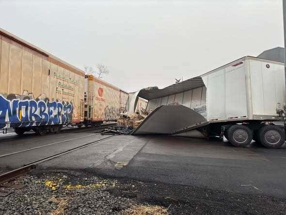 Tractor-trailer collides with train in Culpeper; no injuries reported