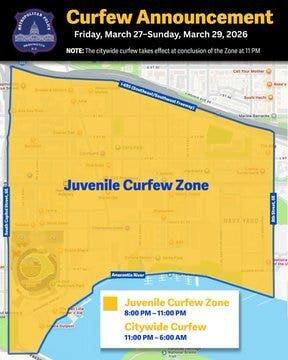 DC sets juvenile curfew zones in Navy Yard, U Street corridor this weekend
