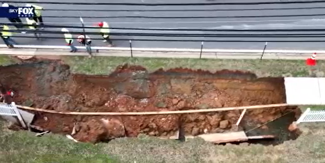 Repairs underway after massive sinkhole leads to gas leak in Montgomery County