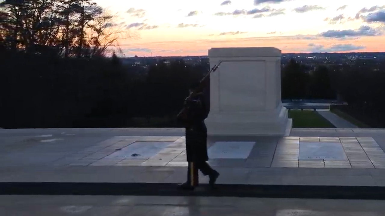 Rare sunrise aligns with Tomb of Unknown Soldier