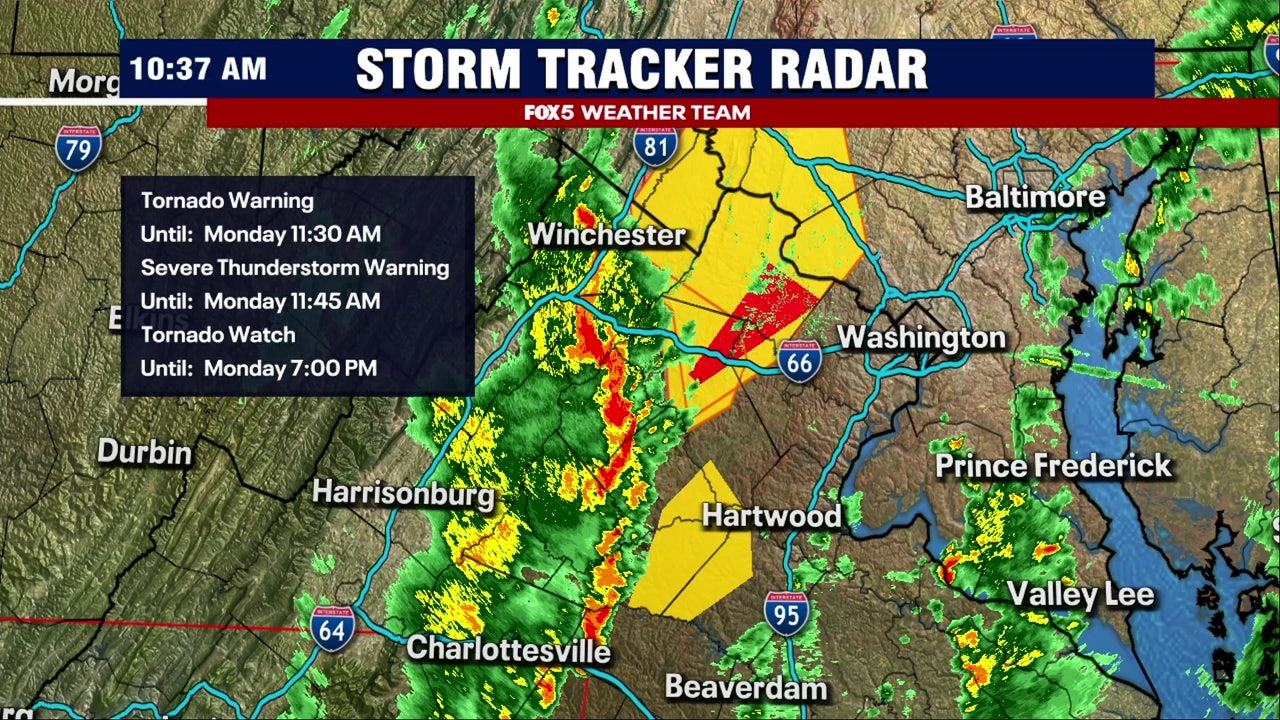 LIVE UPDATES: Tornado Watches, Warnings and Severe Thunderstorm Warnings issued across DC region