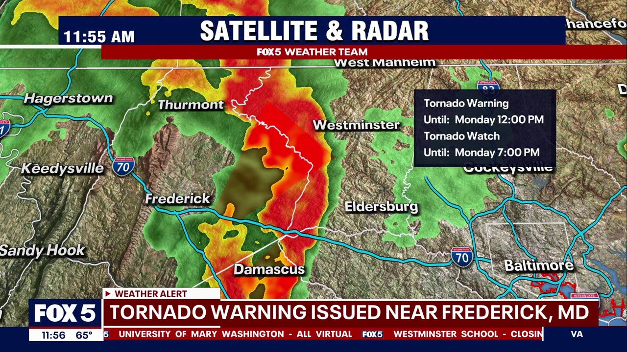 LIVE UPDATES: Tornado Watches, Warnings and Severe Thunderstorm Warnings issued across DC region