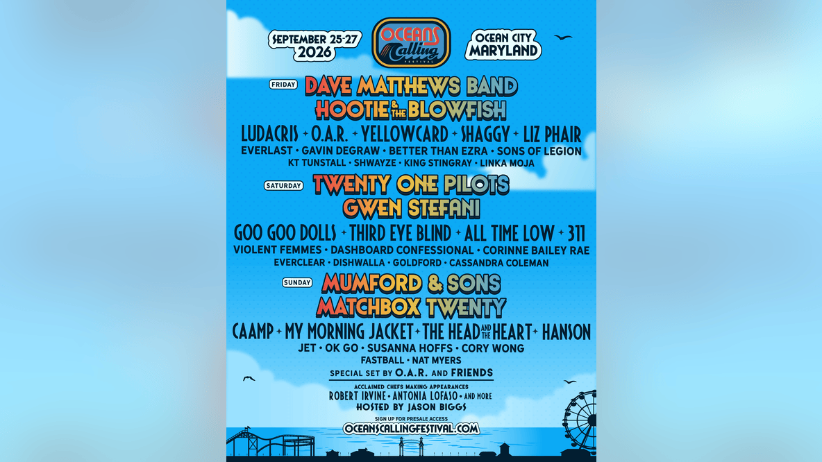 Oceans Calling drops 2026 lineup: Dave Matthews Band, Twenty One Pilots, Mumford & Sons and more