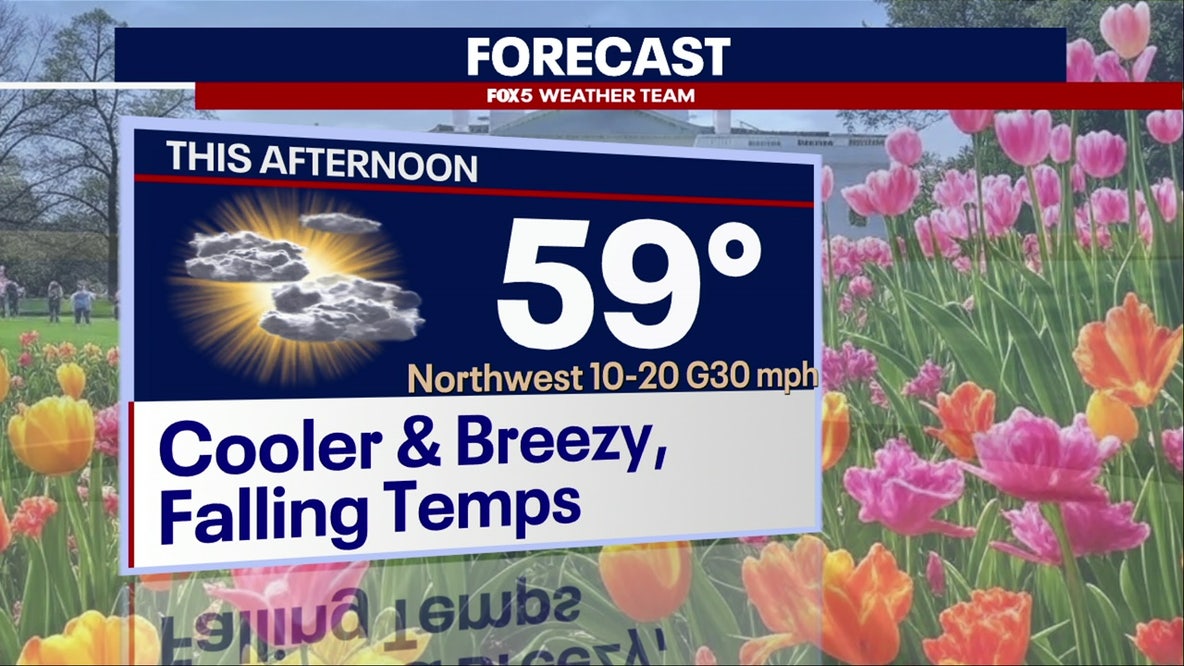 DC weather: Morning showers, cooler Monday; 50s return Tuesday