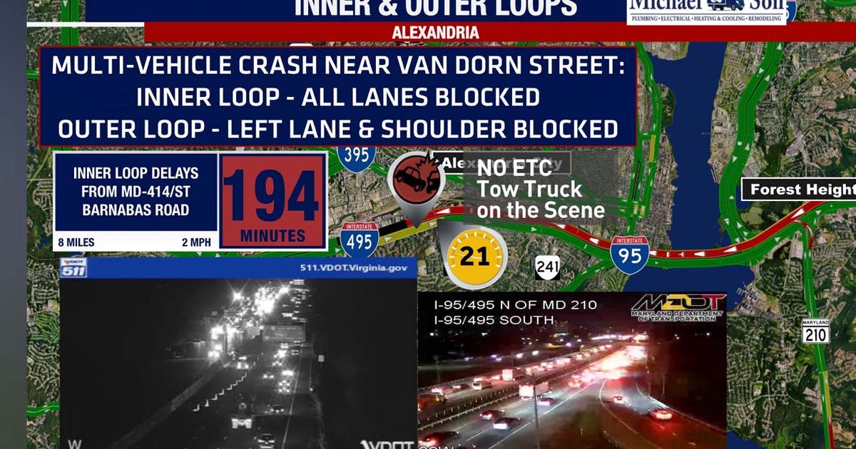 Major crash blocks lanes of I-495 in Alexandria | FOX 5 DC