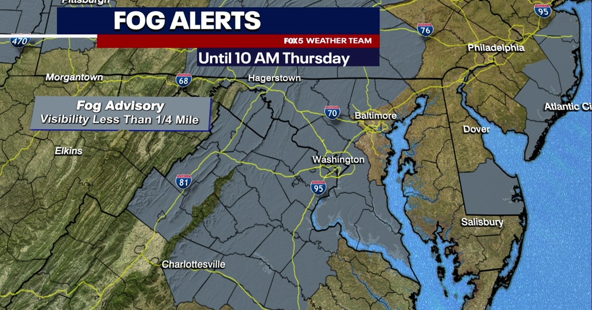 Dense Fog Advisory in effect across the DMV early Thursday | FOX 5 DC