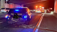 Trooper hit while setting up work zone on I-270