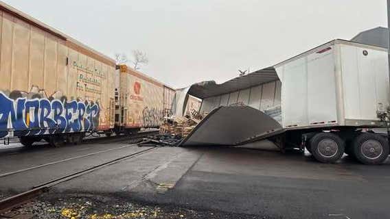 Tractor-trailer collides with train in Culpeper; no injuries reported