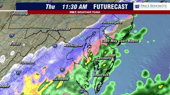 DC weather: Snow falls across parts of DMV Thursday as temperatures plunge