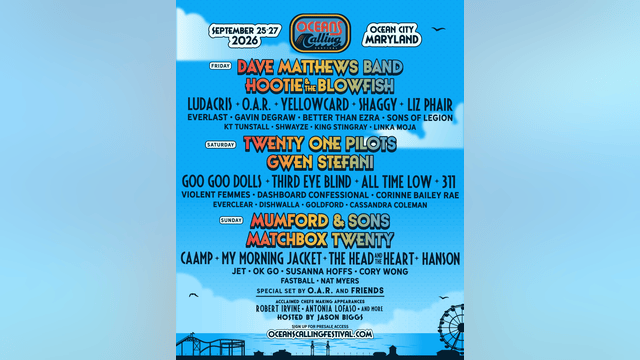Oceans Calling drops 2026 lineup: Dave Matthews Band, Twenty One Pilots, Mumford & Sons and more