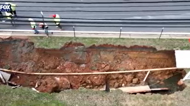 Repairs underway after massive sinkhole leads to gas leak in Montgomery County