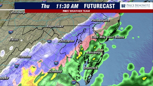 DC weather: Snow, rain mix possible Thursday as temperatures plunge