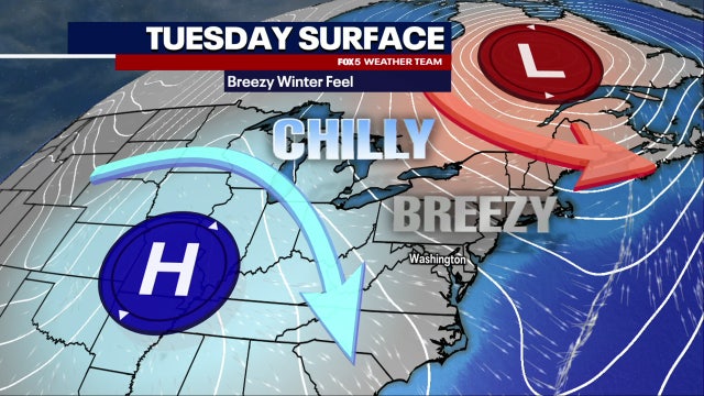 DC weather: Cold Tuesday follows round of severe storms