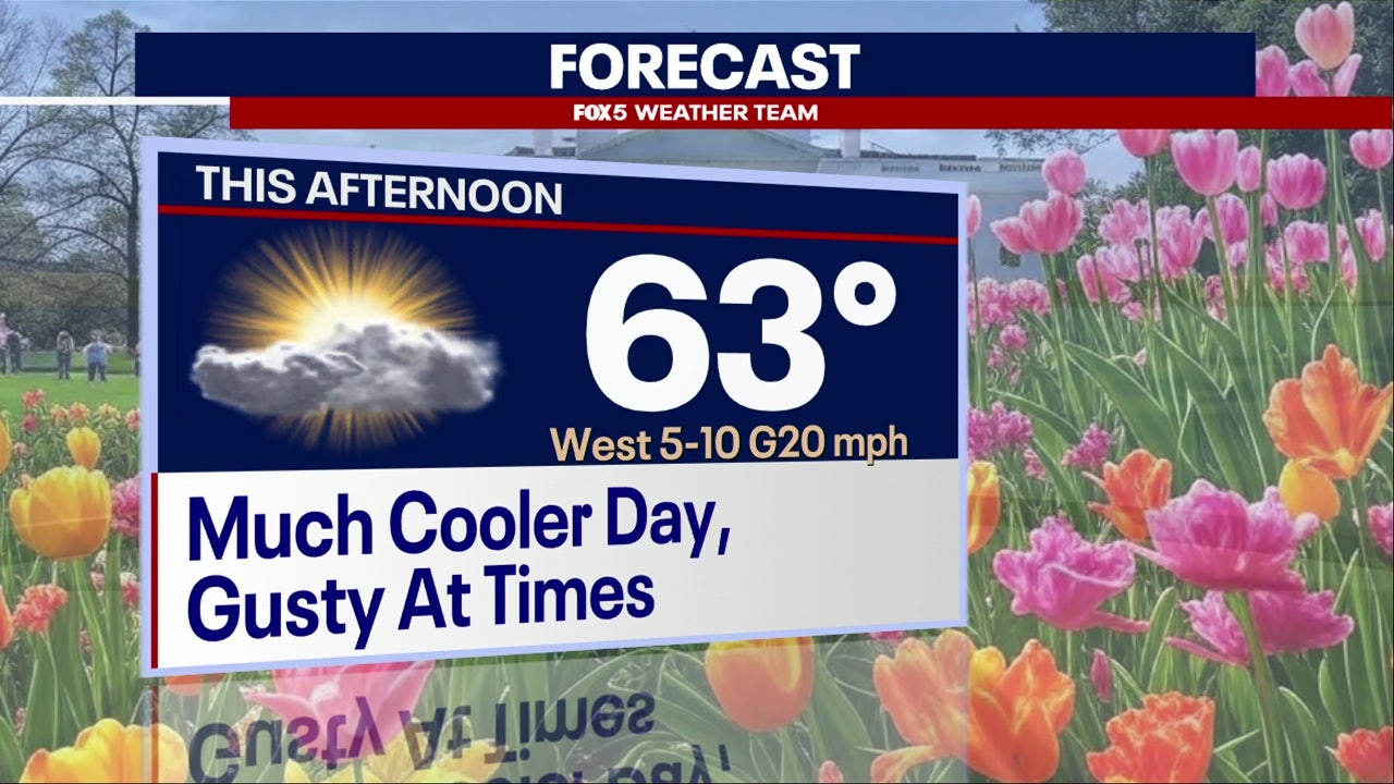 DC weather: Cooler Monday with highs in the 60s