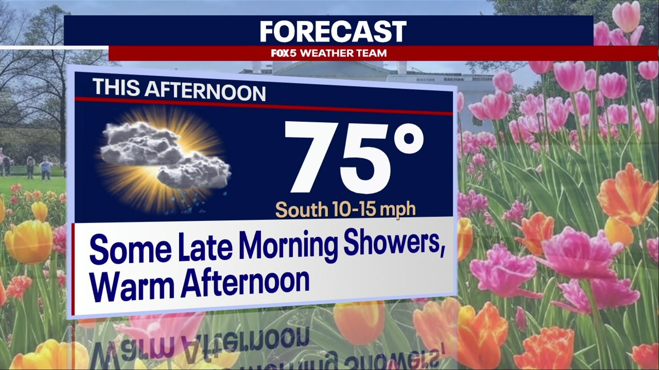 DC weather: Late morning showers Wednesday, highs near 74