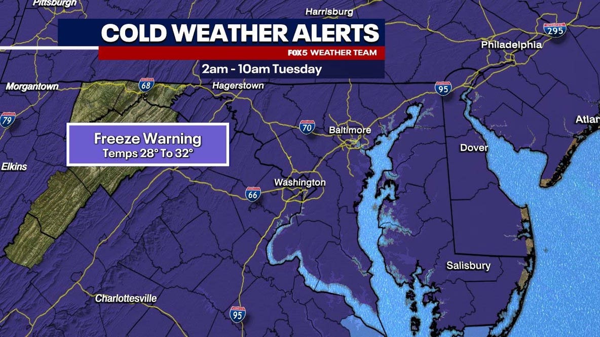 Freeze Warning remains in effect across DC region Tuesday morning