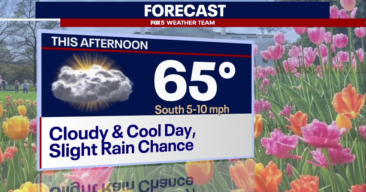 DC weather: Cloudy, cool Tuesday with a slight chance of showers | FOX 5 DC
