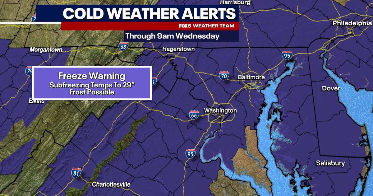 Freeze Warning in effect late Tuesday night into Wednesday morning ...