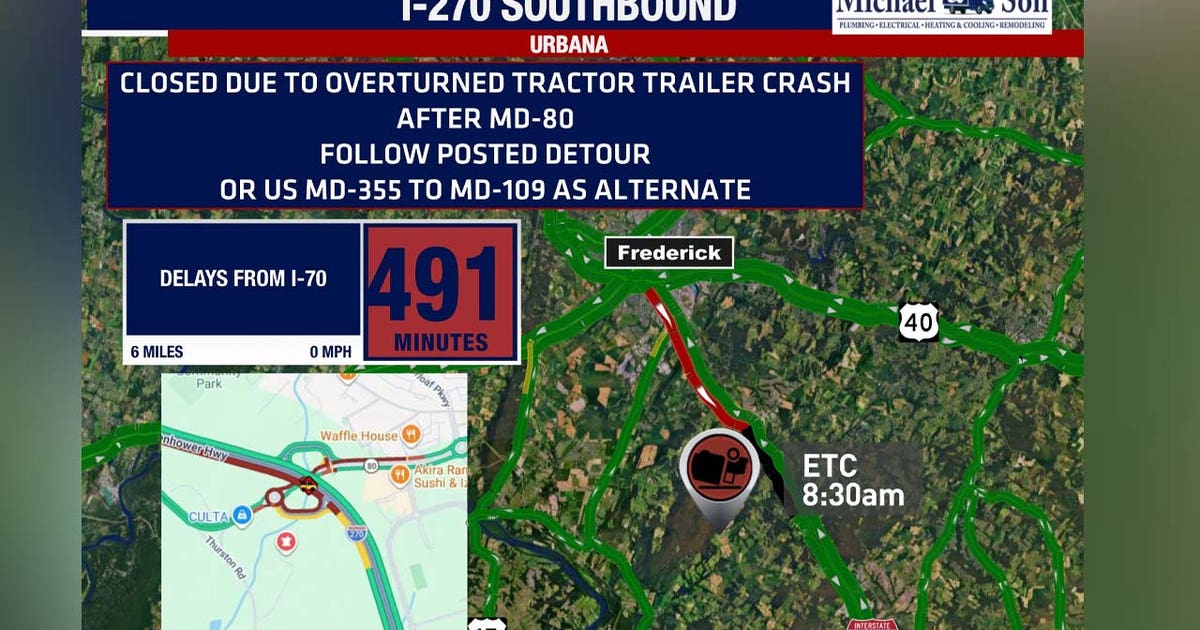 Overturned tractor trailer causes major delays on I 270 after driver ...