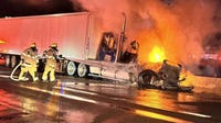 Fiery tractor-trailer crash on I 270 injures several, causes major delays in Montgomery County
