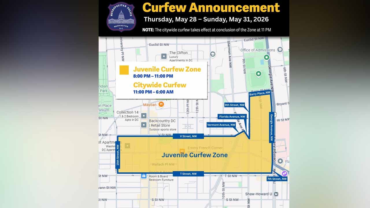 DC police announce U Street Corridor juvenile curfew zone through weekend