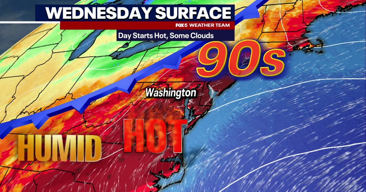 DC weather: Hot, humid Wednesday with showers and thunderstorms