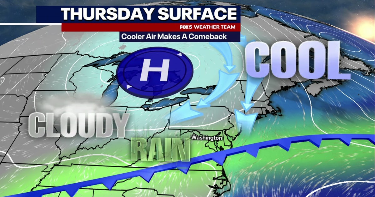 DC weather: Showers, thunderstorms Thursday as temperatures fall into the 60s