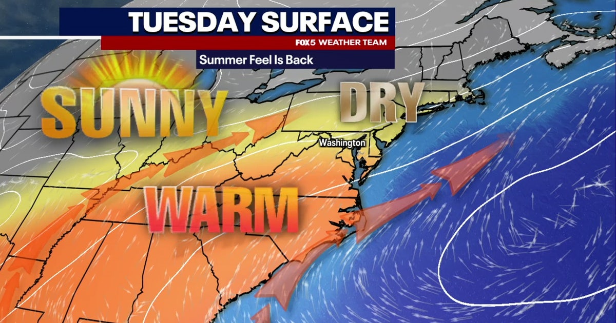 DC weather: Sunny and warm Tuesday; rain moves in Wednesday | FOX 5 DC