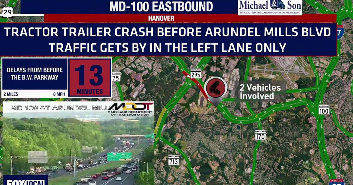 2 tractor‑trailer crashes cause major delays in Maryland