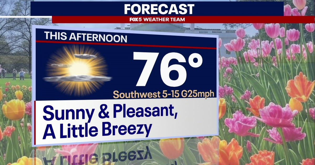 DC weather: Sunny, pleasant Monday before temps surge into the 80s Tuesday