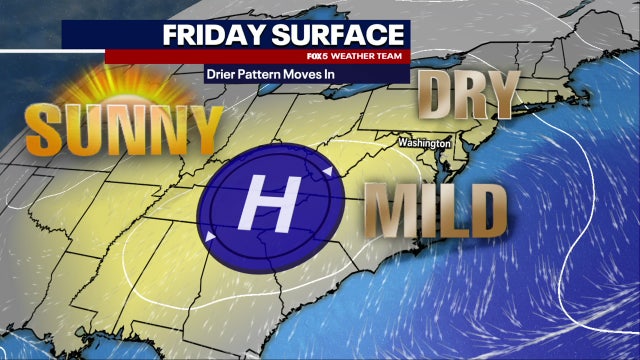 DC weather: Mild, breezy Friday with highs near 71 degrees; mostly dry Mother’s Day morning