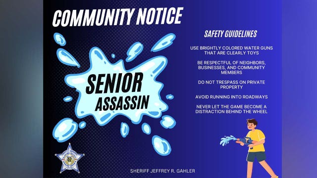 Senior Assassin game prompts safety warning from Maryland law enforcement