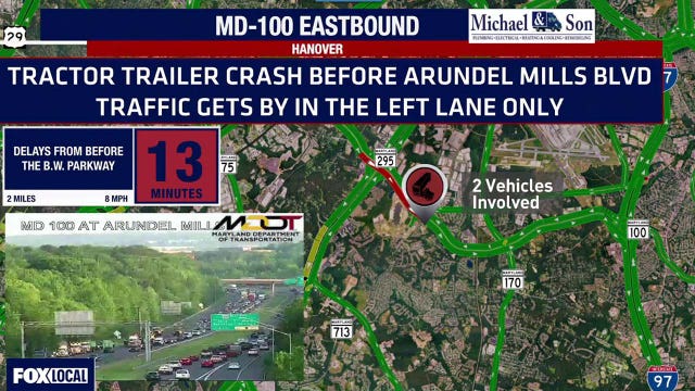 2 tractor‑trailer crashes cause major delays in Maryland