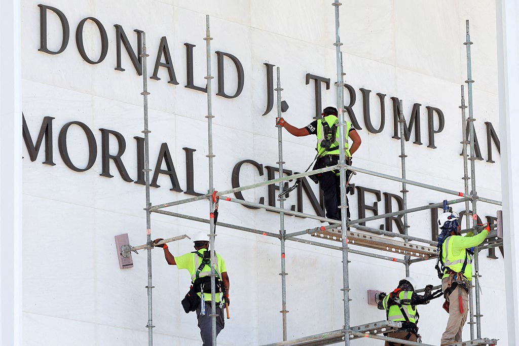 Crews prepare to remove Trump's name from Kennedy Center after judge denies board request