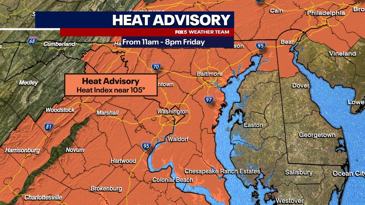DC weather: Heat advisory in effect as severe storms loom for Friday
