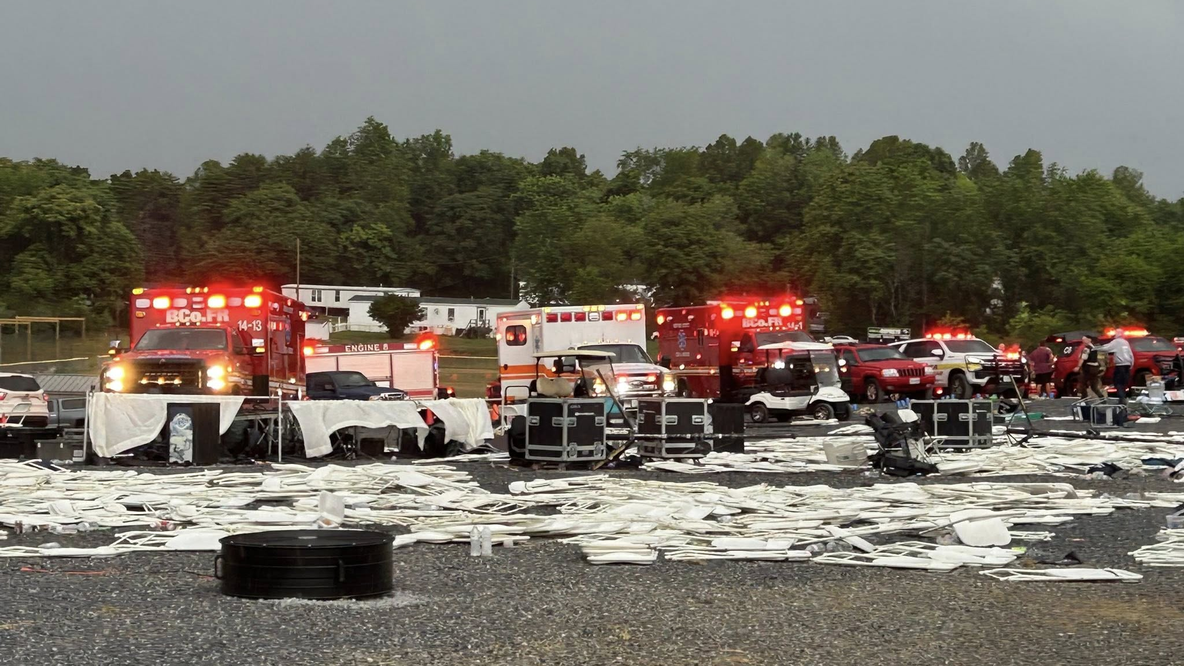 Tent collapses during outdoor church service in SW Virginia; at least 1 dead