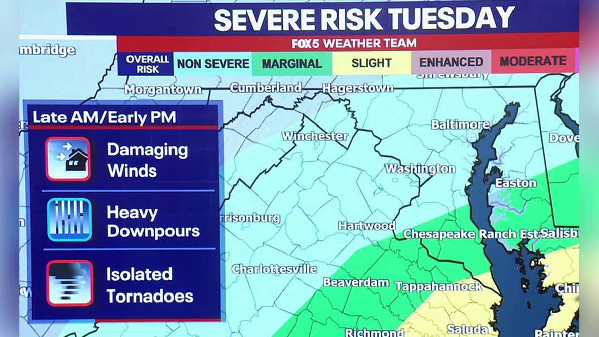 DC weather: Showers, possible thunderstorm Tuesday as region cleans up from storm