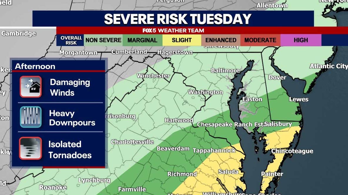 DC weather: Showers, possible thunderstorm Tuesday as region cleans up from storm