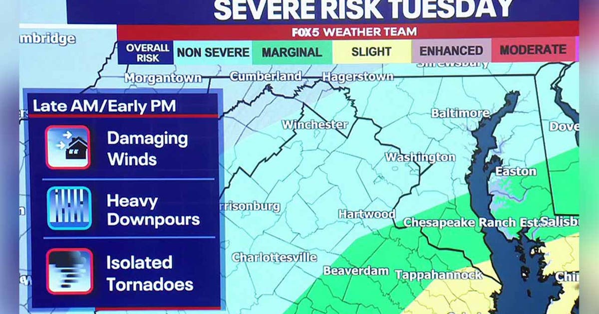 DC weather: Showers, possible thunderstorm Tuesday as region cleans up from storm