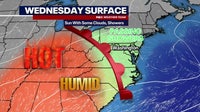 DC weather: Sunny and hot Wednesday; isolated afternoon thunderstorms possible