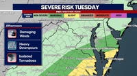 DC weather: Showers, possible thunderstorm Tuesday as region cleans up from storm